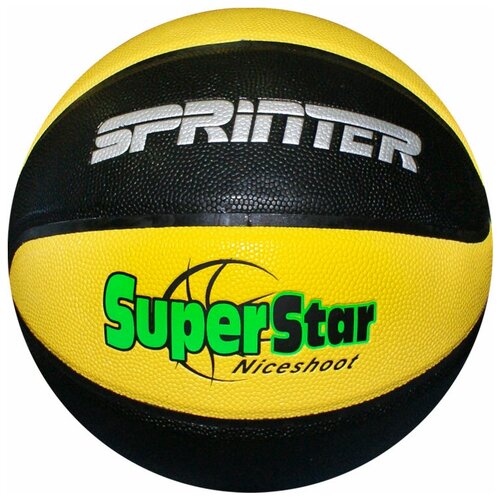 Мяч баскетбольный SPRINTER Мяч баскетбольный SPRINTER Super Star Niceshot №7, арт. Т7204 №7, черный, желтый
