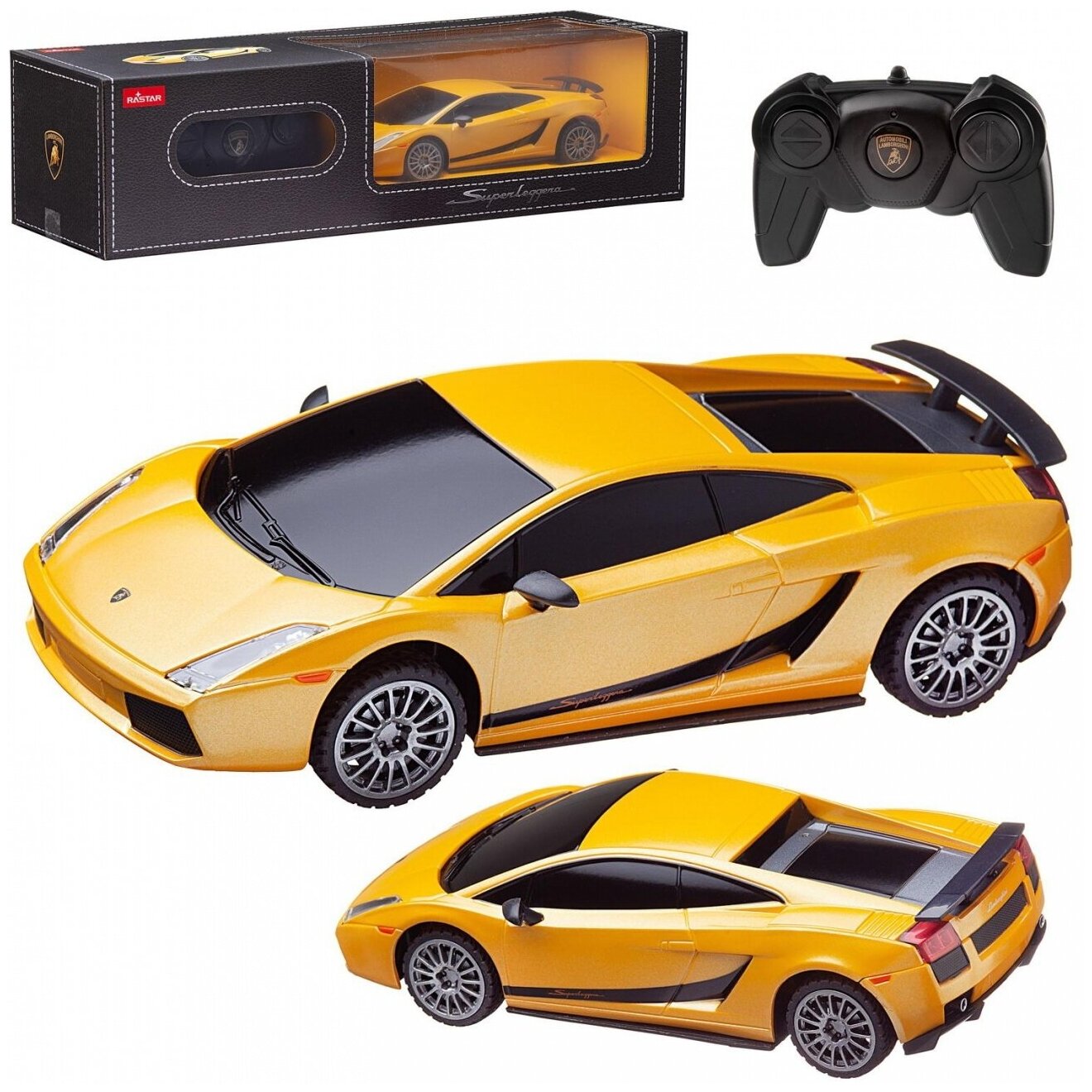 Машина р/у 1:24 Lamborghini, 18см желтый Rastar 26300Y