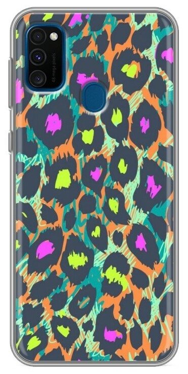 Дизайнерский силиконовый чехол для Самсунг Гэлакси М21 / Samsung Galaxy M21 Леопард принт