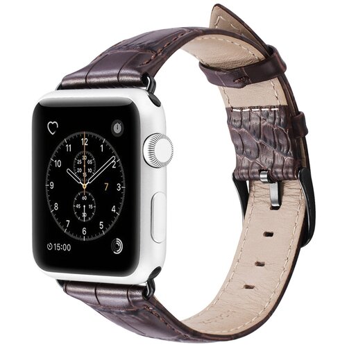 Ремешок для Apple Watch 42 мм / 44 мм / 45 мм Dux Ducis, Croco Version, коричневый
