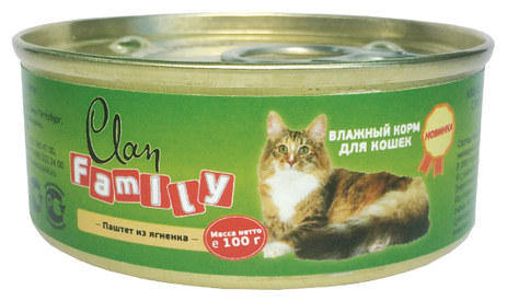 CLAN FAMILY Консервы д/кошек с Ягненком паштет - фотография № 4