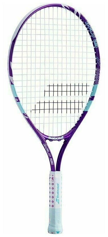 Ракетка теннисная детская BABOLAT B`FLY 23 Gr000, 140244, для 7-9лет, алюминий, со струнами, фиолетовый-бирюз