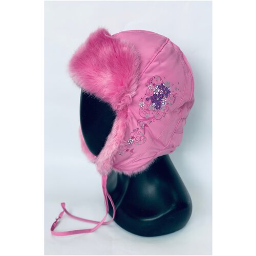 фото Шапка ушанка tutu зимняя, подкладка, размер 50-52, розовый