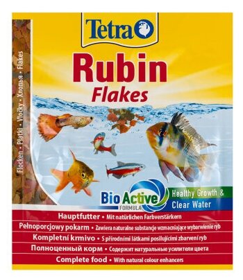 TetraRubin (хлопья) для улучшения окраса всех видов рыб 12 г. - фотография № 7