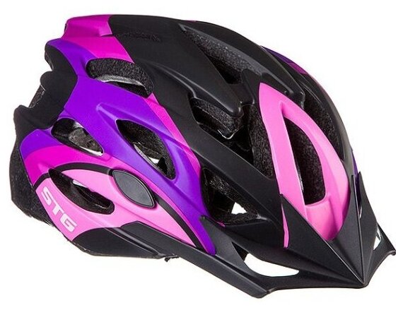 Шлем Stg MV29-A, размер M(55-58см), розовый/фиолетовый/черный
