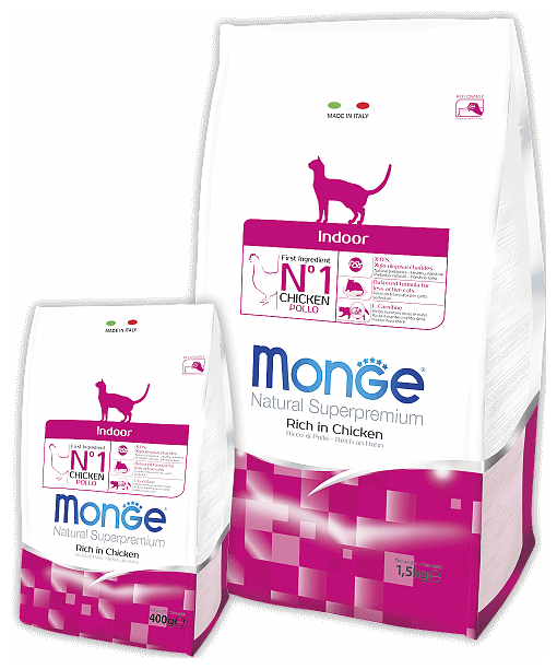 Корм Monge Cat Indoor для домашних кошек 10 кг