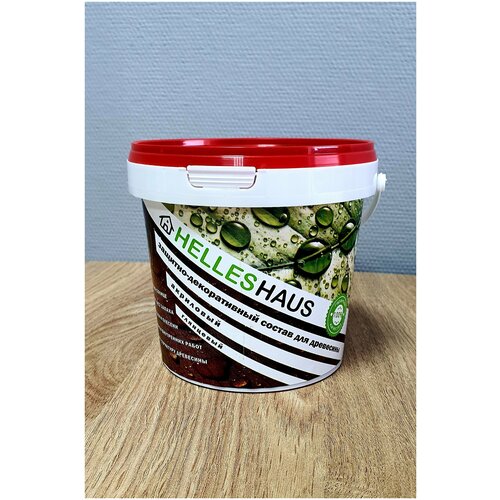 Пропитка защитно-декоратиный состав для древесины Helles Haus (Цв. Дуб 1 литр)