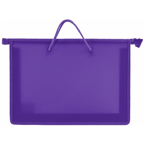 Папка на молнии с ручками пифагор, А4, пластик, молния сверху, однотонная фиолетовая, 3 шт. berlingo папка сумка с ручками meow kitty а4 пластик на молнии фиолетовый