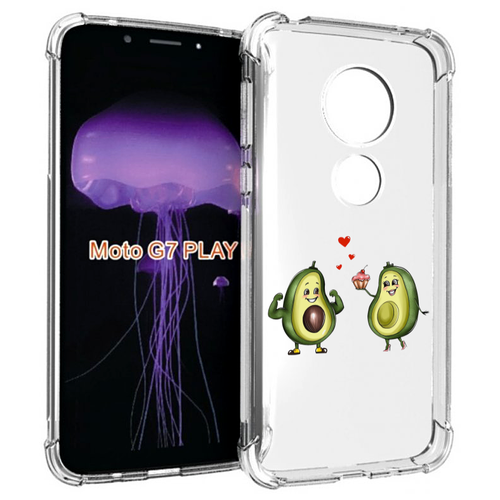 Чехол MyPads влюбленные-авокадо для Motorola Moto G7 Play задняя-панель-накладка-бампер