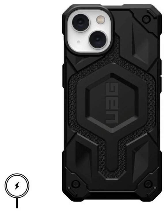 Чехол Urban Armor Gear (UAG) Monarch Pro Kevlar For MagSafe Series для iPhone 14 Plus, цвет Черный Кевлар