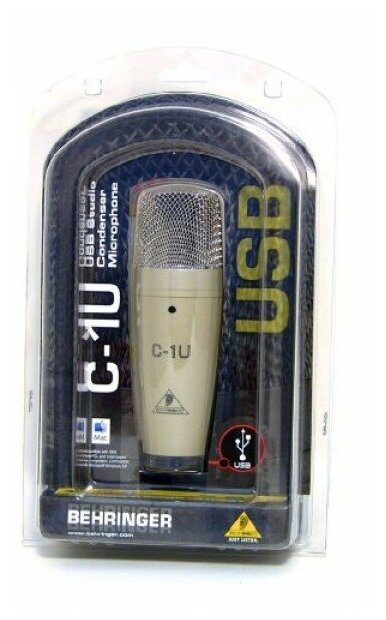 Микрофон проводной BEHRINGER C-1U, разъем: USB, золотистый