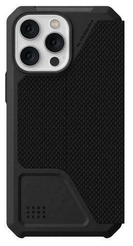 Чехол-книжка Urban Armor Gear (UAG) Metropolis Series для iPhone 14 Pro Max, Черный (Kevlar Black)