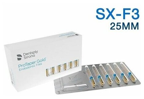 DENTSPLY SIRONA/Protaper Gold Машинные протейперы SX-F3, длина 25 мм