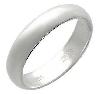 Кольцо обручальное Эстет, серебро, 925 проба, родирование