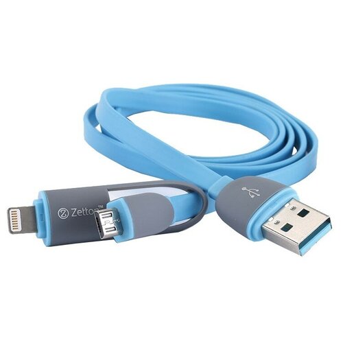 USB кабель 2 в 1 Lightning/microUSB Zetton