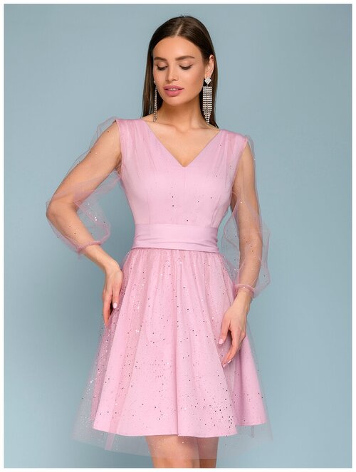 Платье 1001dress, мини, размер 48, розовый