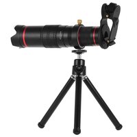 Портативный монокулярный телескоп для смартфонов 22X Telephoto Lens с мини-штативом и жестким футляром, черный