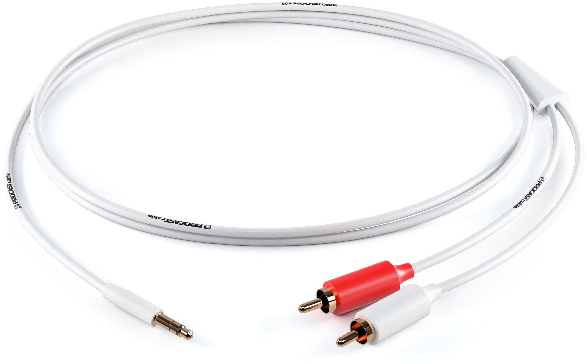 Межблочный кабель 3,5mm miniJack TRS-2RCA(male) PROCAST cable M-MJ/2RCA.2, длина 2m, белый