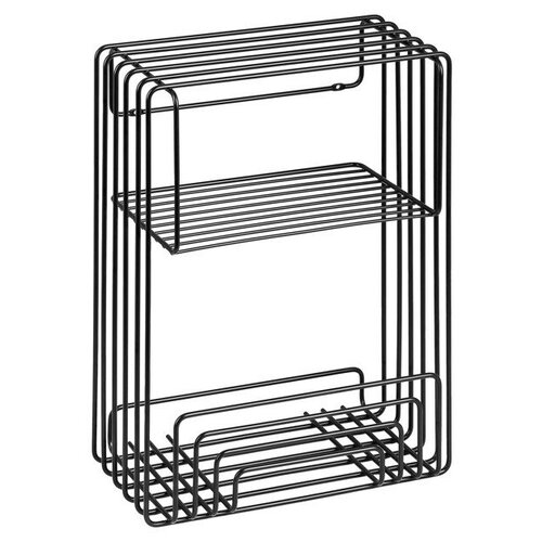 Полка прямая трехуровневая 30х40см черная сталь 5357₽
