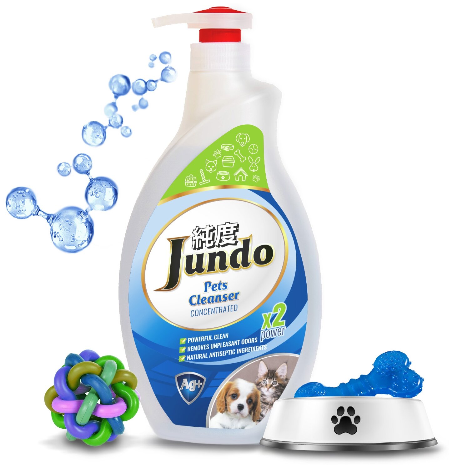 Конц-ный гель для уборки за домашними животными Jundo Pets cleanser с ионами серебра и коллагеном, 1 л - фотография № 9
