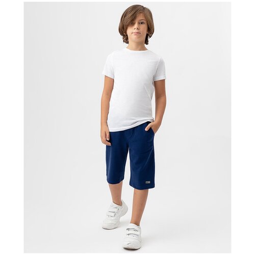 фото Шорты трикотажные с карманами синие button blue, размер 152, модель 222bbbs54011000