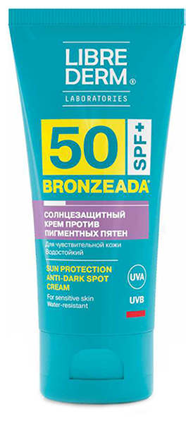 Крем солнцезащитный против пигментных пятен для лица и тела SPF50 / BRONZEADA 50 мл