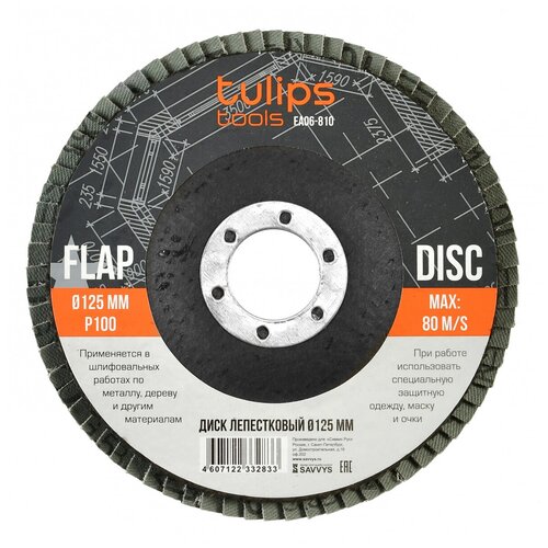 Диск шлифовальный лепестковый Tulips tools EA06-810, 125мм, P100, набор 10шт.