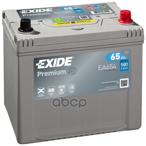 Акб Exide Premium Азия 65a/Ч (Ea654) (-/ ) 12v 580a En 230х170х225 EXIDE арт. EA654