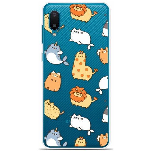 Силиконовый чехол на Samsung Galaxy M02 Коты-единороги / для Самсунг Галакси М02