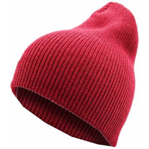 Шапка с отворотом вязаная Skully beanie long thick burgundy