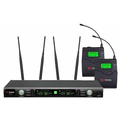 VOLTA US-102H 600-636MHZ Микрофонная 100-канальная радиосистема с 2 головными конденсаторным микрофоном UHF диапазона 600-636 мГц PLL-synthes L 3325000₽