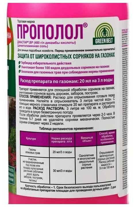 Средство от сорняк Грин Бэлт Прополол 250 мл Без бренда - фото №3