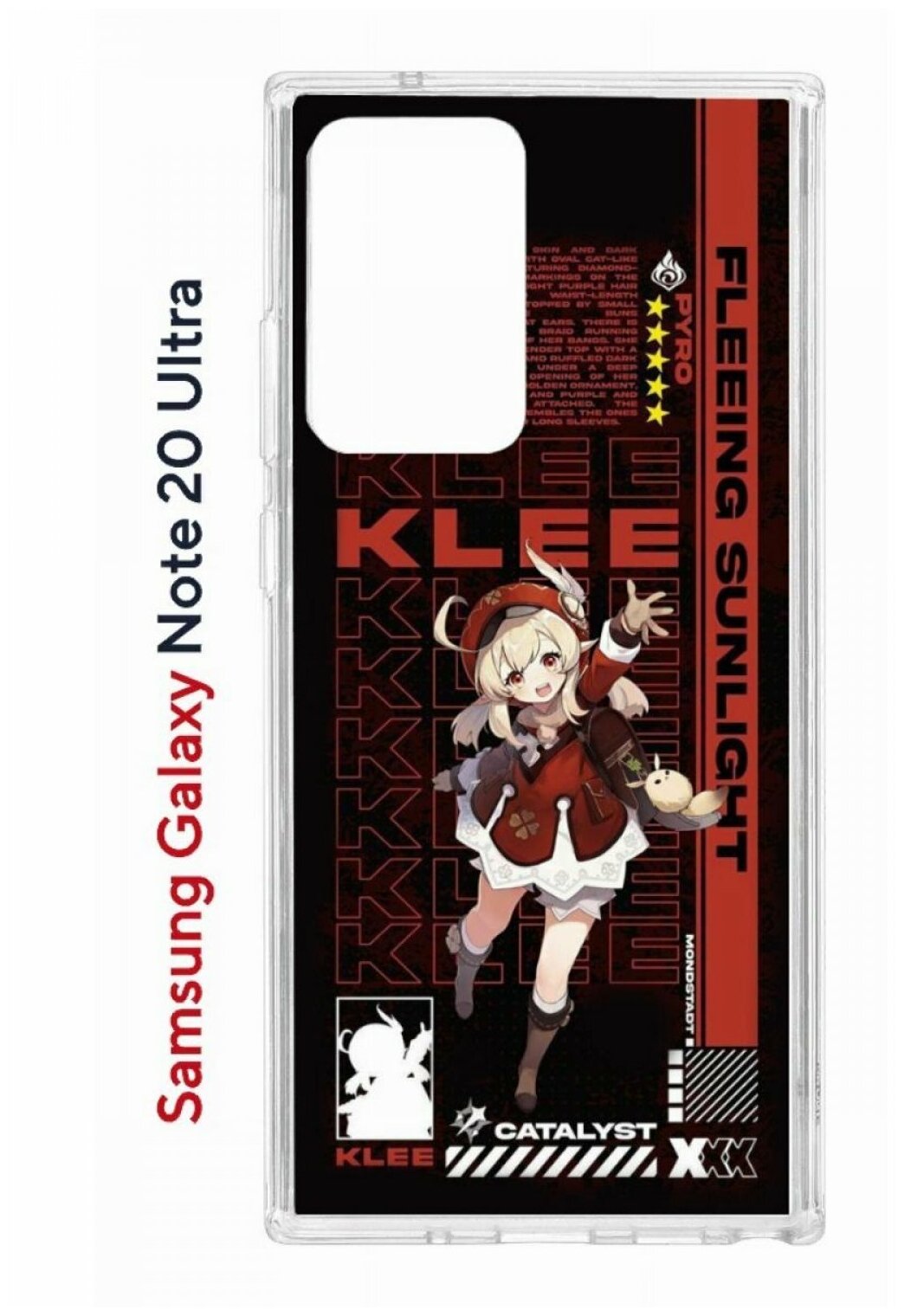 Чехол для Samsung Galaxy Note 20 Ultra Kruche Print Klee Genshin, противоударный силиконовый бампер с рисунком, пластиковая накладка с защитой камеры