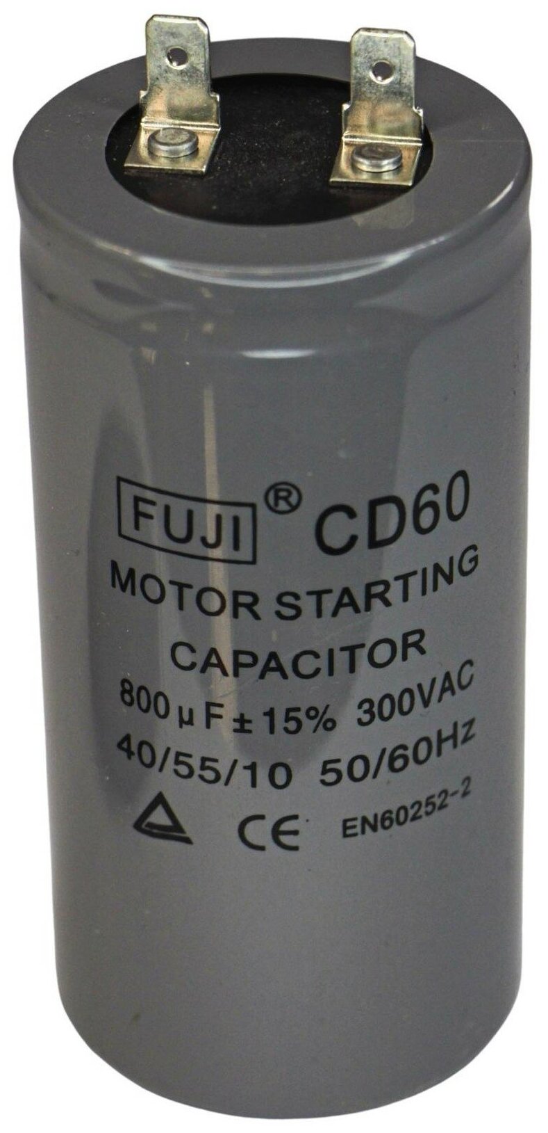 Конденсатор пусковой FUJI CD60 (1+1 PIN) 800 мкФ 300В 50x100 мм алюминий (У)