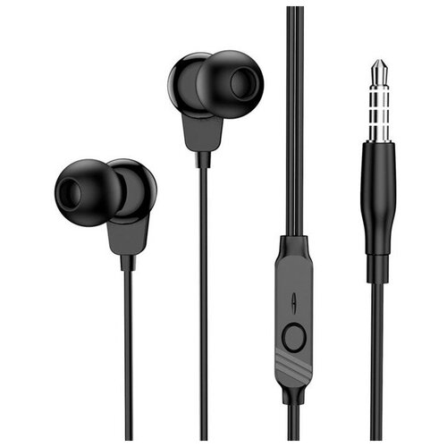 Наушники Borofone BM64 Goalant вакуумные микрофон Jack 35 мм кабель 12 м чёрные 495₽