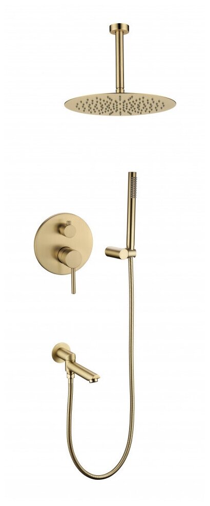 Душевая система скрытого монтажа Grocenberg GB5099MG-2 золото матовое