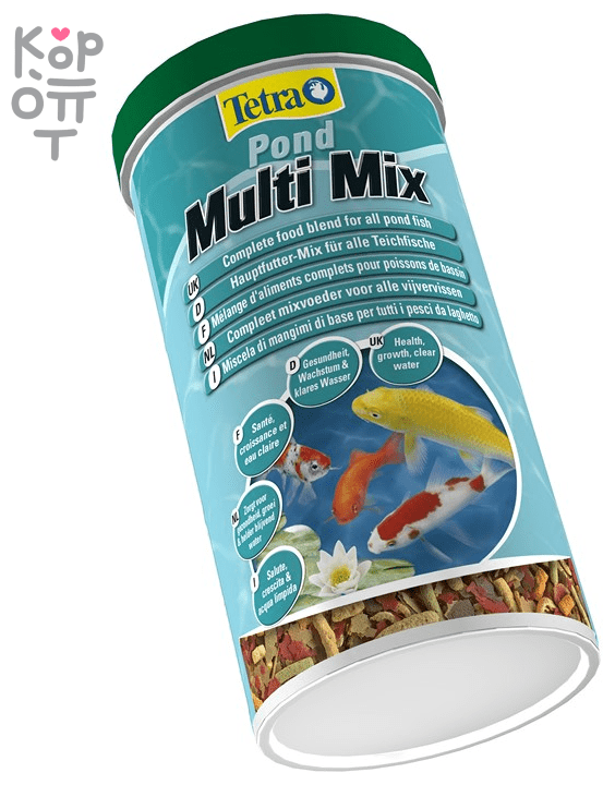 Tetra Pond MultiMix корм для пруд.рыб (гранулы, хлопья, таблетки, гаммарус), 1 л - фотография № 7