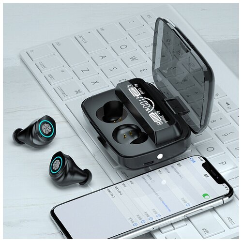 Гарнитура bluetooth STEREO SOUND Беспроводные наушники m17 с со встроенным повербанком Черный 136500₽