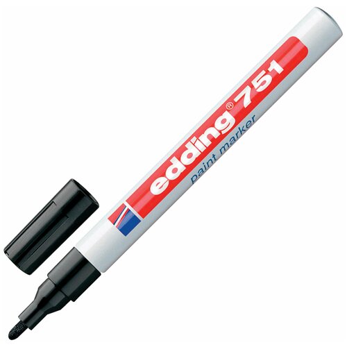 маркер краска масляный vertextools черный 1 шт Маркер-краска лаковый EDDING 751, 1-2 мм, черный, круглый наконечник, алюминиевый корпус, E-751/1 В заказе: 1 шт.