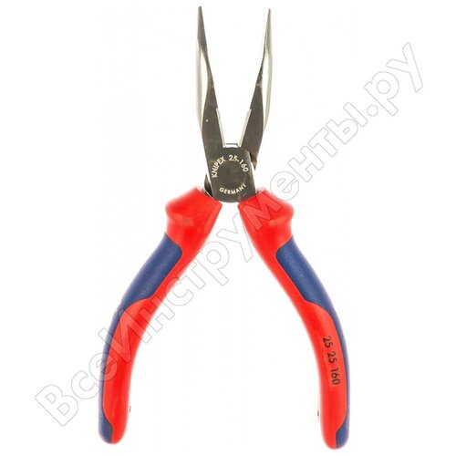 фото Длинногубцы с режущими кромками (плоскогубцы радиомонтажные) knipex kn-2525160, полукруглые губки 40°, рез: проволока средней твёрдости ø 2.5 мм, твёрдая проволока ø 1.6 мм, l-160 мм, чёрные, 2-компонентные рукоятки