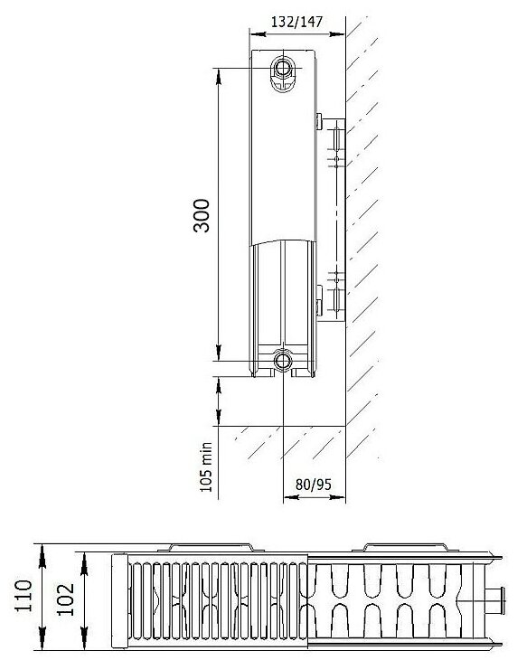 Радиатор панельный Axis Ventil 22 300, кол-во секций: 2, 1200 мм.стальной - фотография № 3