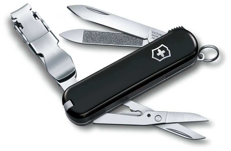 Нож-брелок VICTORINOX NailClip 580, 65 мм, 8 функций, чёрный, 0.6463.3