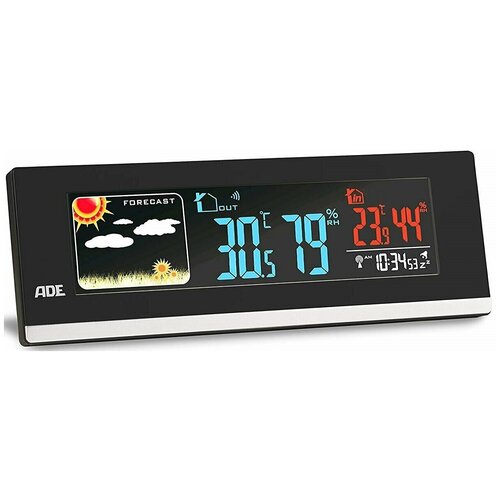 Метеостанция с беспроводным внешним датчиком ADE WS1601 black пластик 449000₽