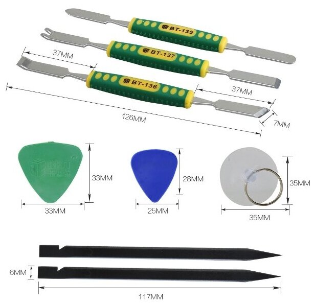 Набор инструментов BEST для вскрытия телефонов и планшетов BST-9902 8 в 1