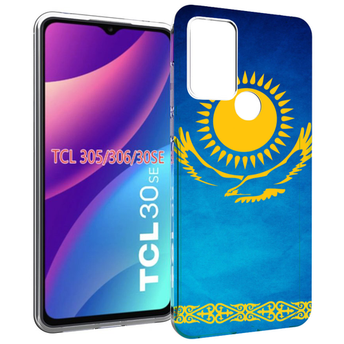 Чехол MyPads герб и флаг казахстана для TCL 30SE / TCL 305 / TCL 306 / TCL 30E задняя-панель-накладка-бампер чехол mypads герб флаг таджикистан для tcl 30se tcl 305 tcl 306 tcl 30e задняя панель накладка бампер