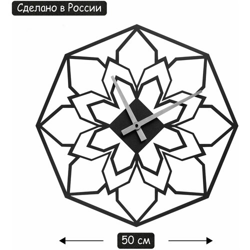 Часы настенные металлические ERIDA 50см черные