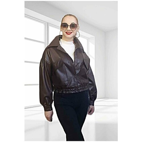 фото Бомбер , размер 42, коричневый bgt