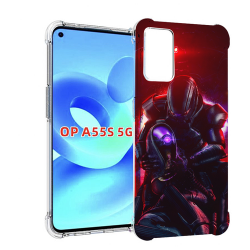 Чехол MyPads Mass Effect для OPPO A55s задняя-панель-накладка-бампер