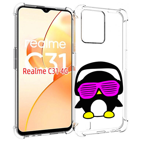 Чехол MyPads пингвин для OPPO Realme C31 задняя-панель-накладка-бампер