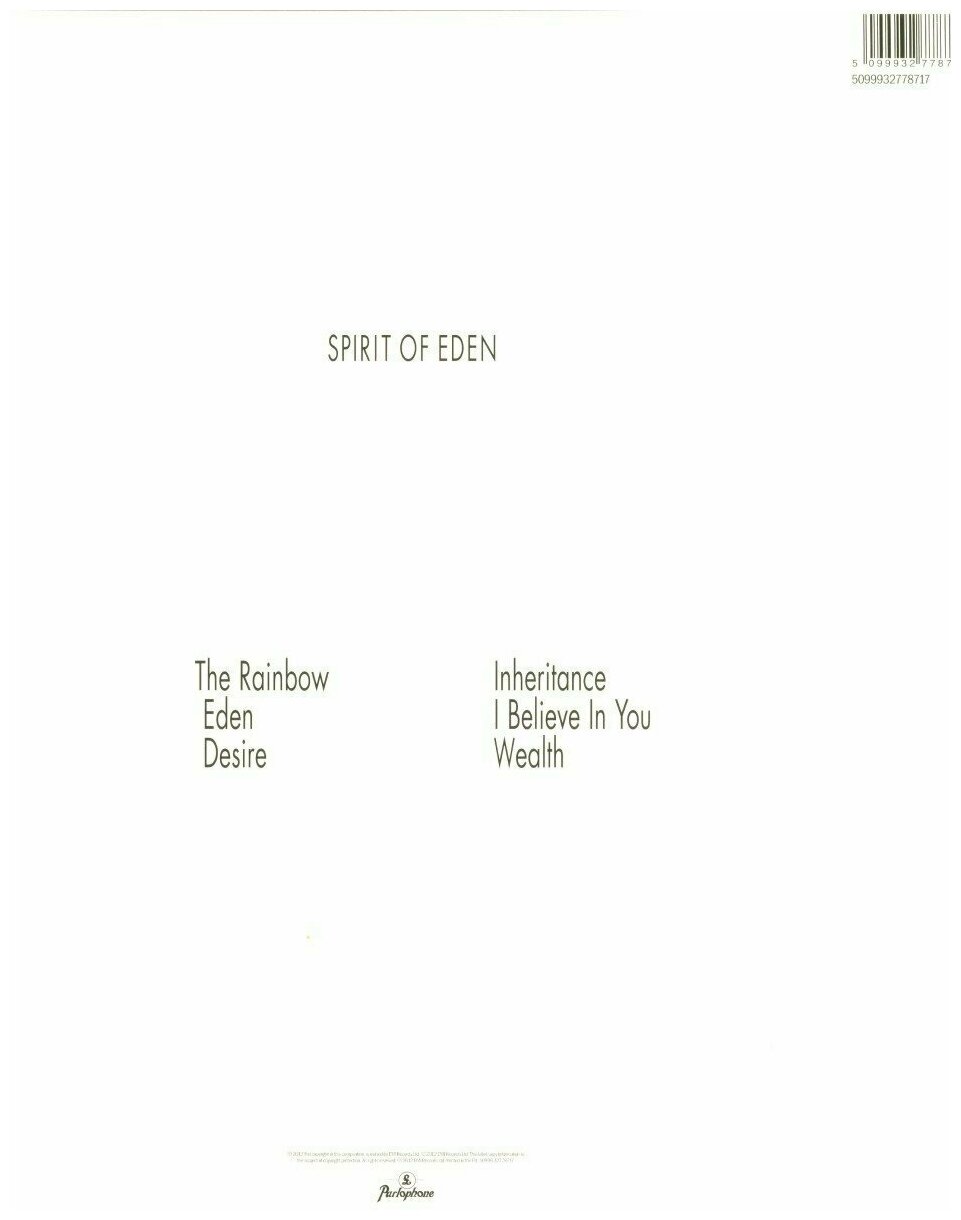 Talk Talk Talk Talk - Spirit Of Eden (lp+dvd) Parlophone - фото №5
